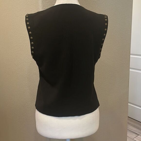 Pure Sugar Nordstrom Vintage Embroidered and Beaded Cropped Open Vest Size Small - Picture 2 of 5